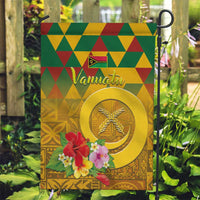 Melanesian Vanuatu Garden Flag With Tapa Tribal Pattern and Triangle Geometric Tricolor LT03 Garden Flag Yellow - Polynesian Pride