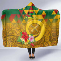 Melanesian Vanuatu Hooded Blanket With Tapa Tribal Pattern and Triangle Geometric Tricolor LT03 One Size Yellow - Polynesian Pride