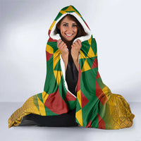 Melanesian Vanuatu Hooded Blanket With Tapa Tribal Pattern and Triangle Geometric Tricolor LT03 - Polynesian Pride