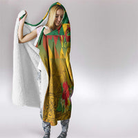 Melanesian Vanuatu Hooded Blanket With Tapa Tribal Pattern and Triangle Geometric Tricolor LT03 - Polynesian Pride