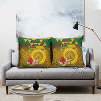 Melanesian Vanuatu Pillow Cover With Tapa Tribal Pattern and Triangle Geometric Tricolor LT03 - Polynesian Pride