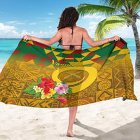 Melanesian Vanuatu Sarong With Tapa Tribal Pattern and Triangle Geometric Tricolor LT03 - Polynesian Pride