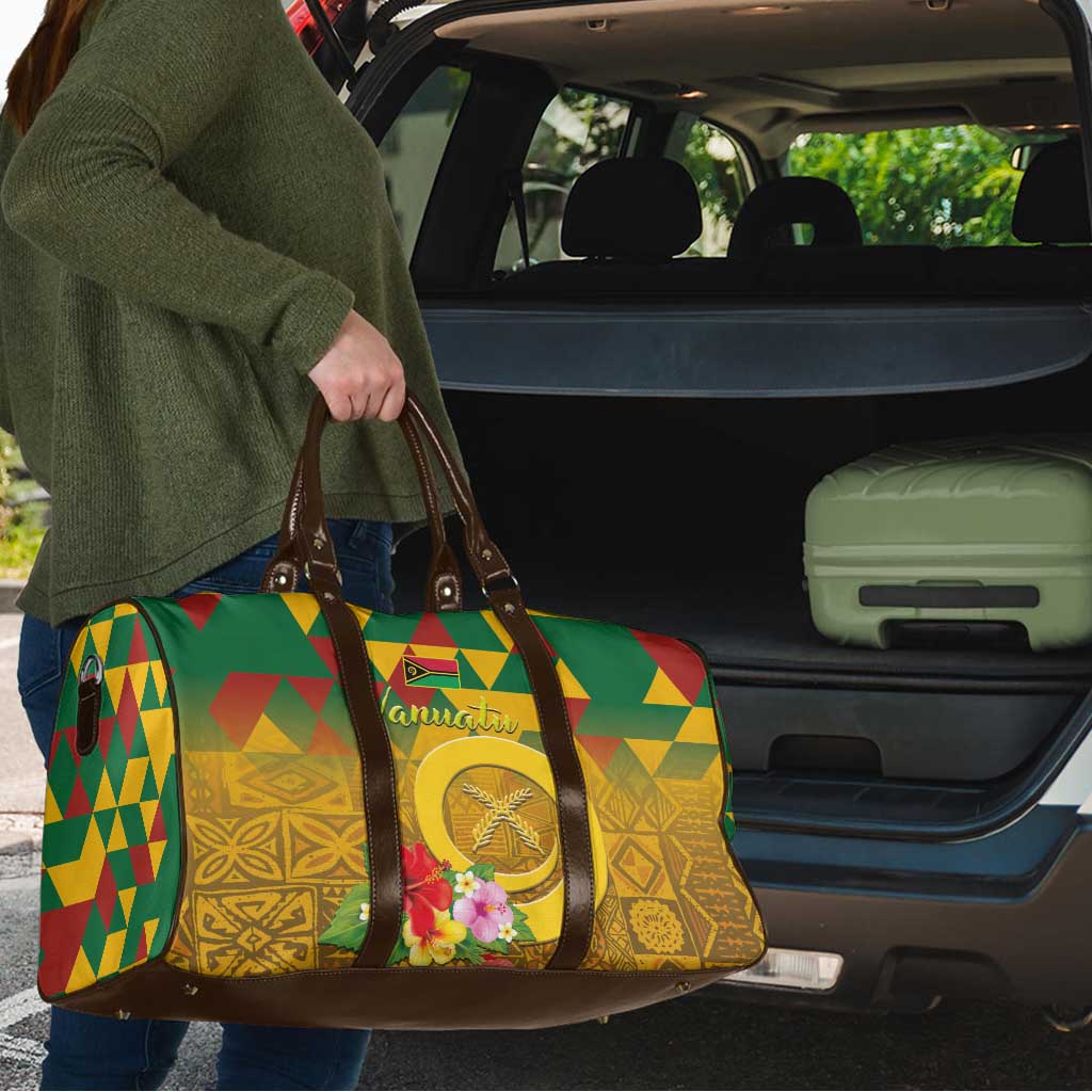 Melanesian Vanuatu Travel Bag With Tapa Tribal Pattern and Triangle Geometric Tricolor LT03 - Polynesian Pride