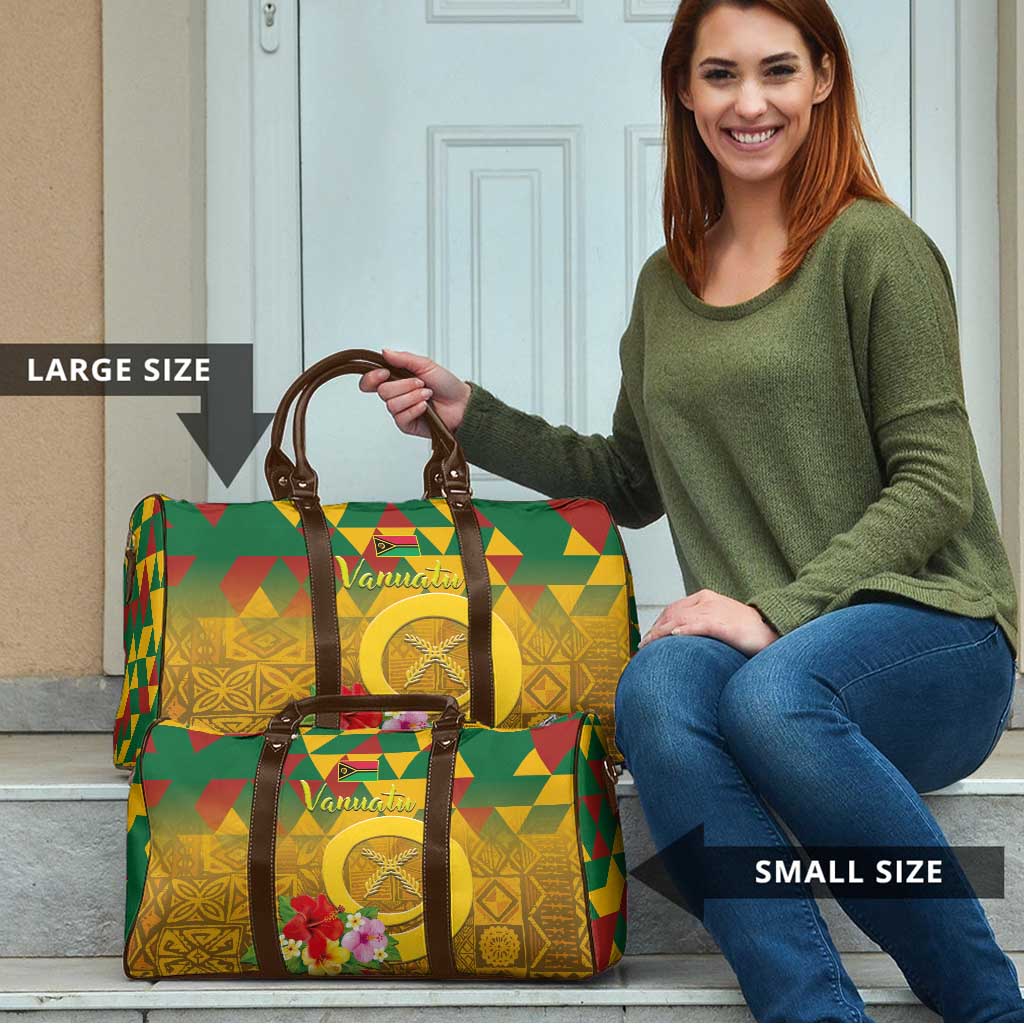 Melanesian Vanuatu Travel Bag With Tapa Tribal Pattern and Triangle Geometric Tricolor LT03 - Polynesian Pride