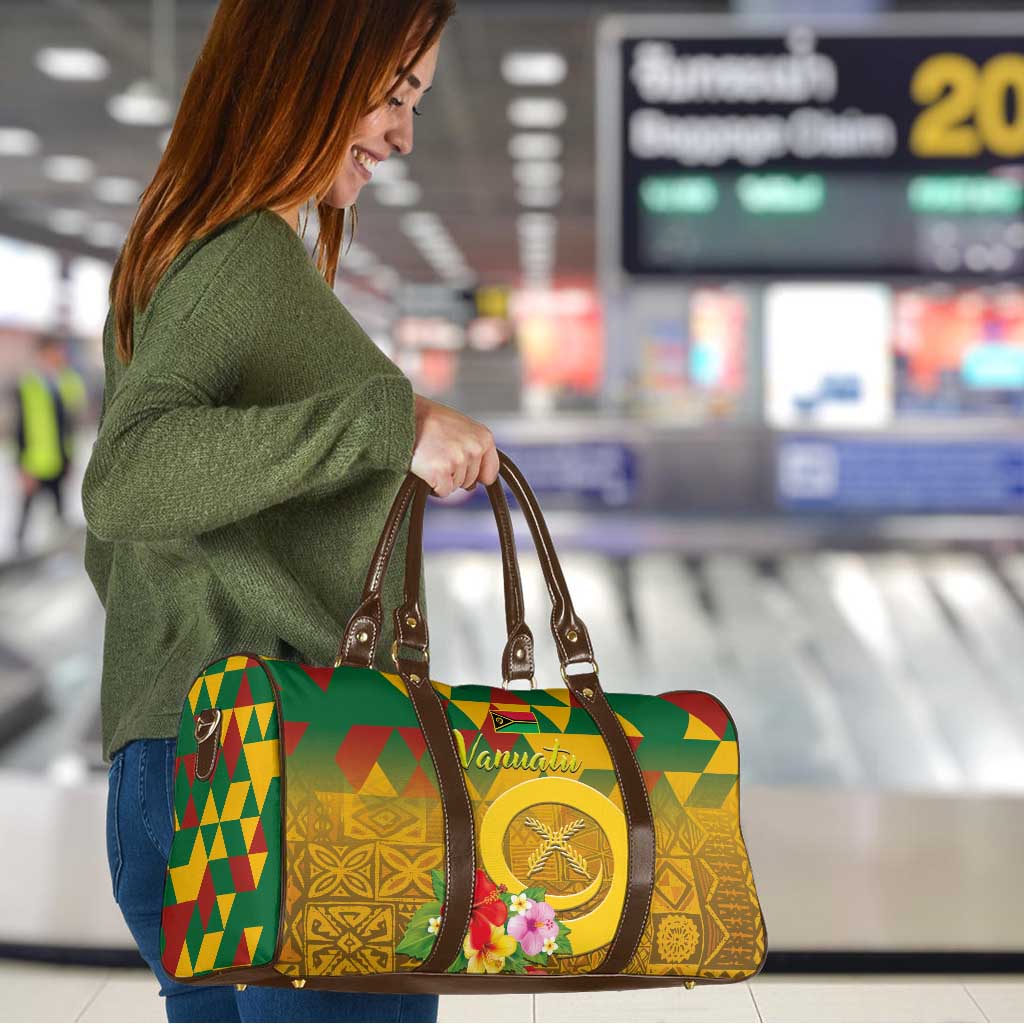 Melanesian Vanuatu Travel Bag With Tapa Tribal Pattern and Triangle Geometric Tricolor LT03 - Polynesian Pride