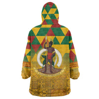 Melanesian Vanuatu Wearable Blanket Hoodie With Tapa Tribal Pattern and Triangle Geometric Tricolor LT03 - Polynesian Pride