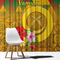 Melanesian Vanuatu Window Curtain With Tapa Tribal Pattern and Triangle Geometric Tricolor LT03 - Polynesian Pride