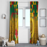 Melanesian Vanuatu Window Curtain With Tapa Tribal Pattern and Triangle Geometric Tricolor LT03 - Polynesian Pride