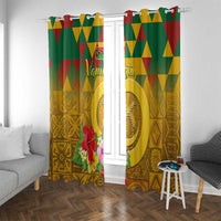 Melanesian Vanuatu Window Curtain With Tapa Tribal Pattern and Triangle Geometric Tricolor LT03 With Grommets Yellow - Polynesian Pride