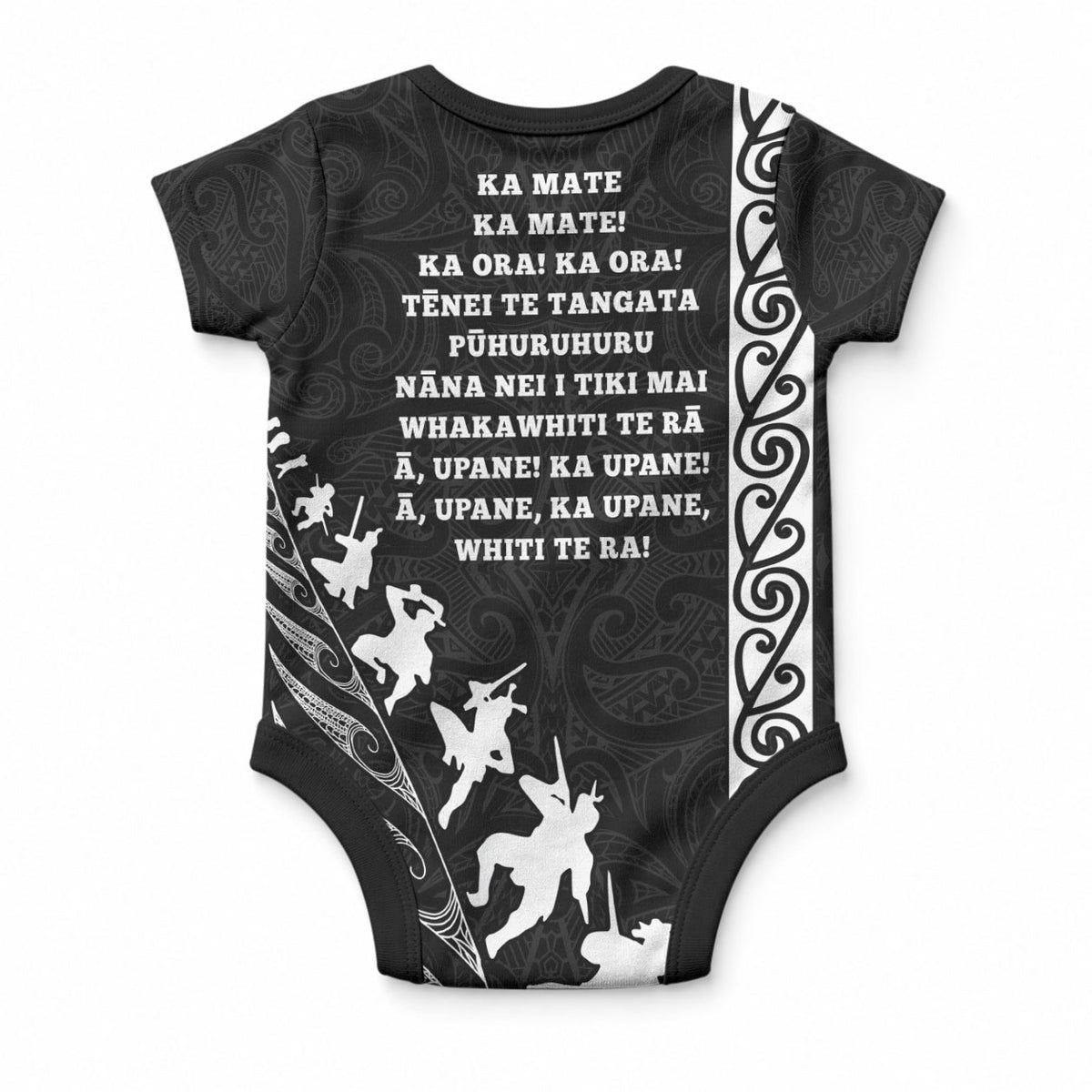 New Zealand Rugby Baby Onesie Haka Dance Tribal God Mask Maori Pattern LT03 - Polynesian Pride