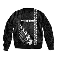 Custom New Zealand Rugby Bomber Jacket Haka Dance Tribal God Mask Maori Pattern LT03 - Polynesian Pride