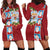 Merry Christmas Hoodie Dress Funny Santa Claus Cards Photo and Polynesian Pattern Red Color