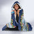 Merry Christmas Hooded Blanket Funny Santa Claus Cards Photo and Polynesian Pattern Blue Color LT03