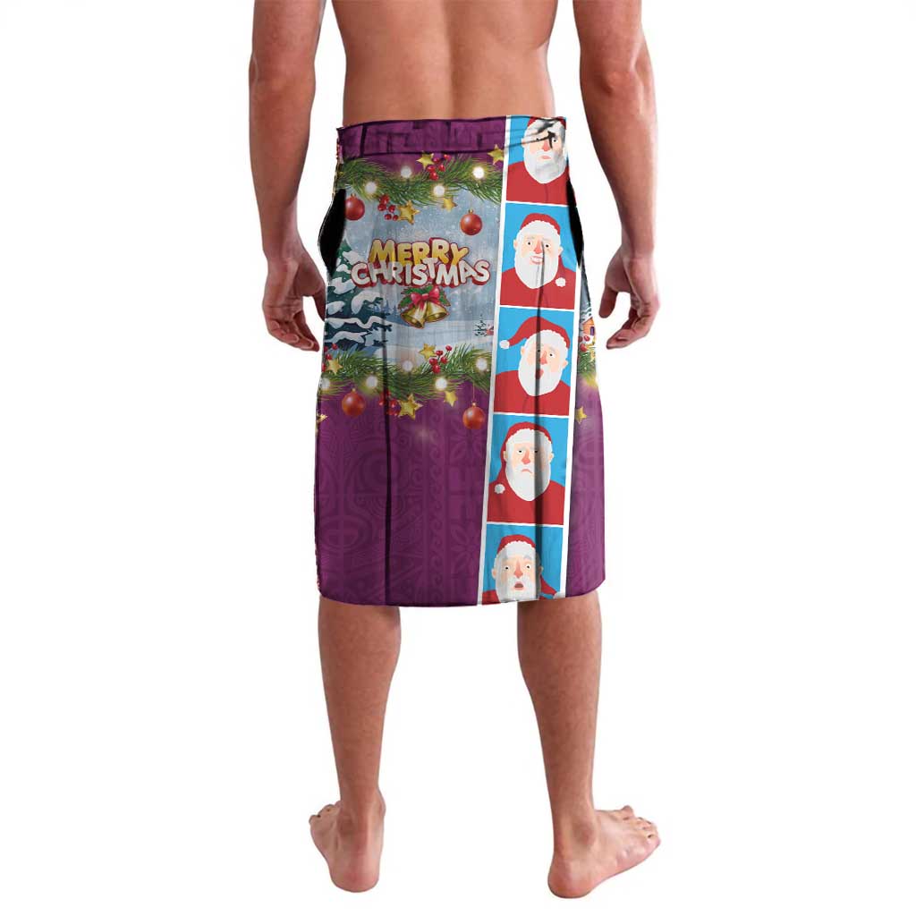 Merry Christmas Lavalava Funny Santa Claus Cards Photo and Polynesian Pattern Pink Color LT03 - Polynesian Pride