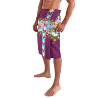 Merry Christmas Lavalava Funny Santa Claus Cards Photo and Polynesian Pattern Pink Color LT03 - Polynesian Pride