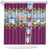 Merry Christmas Shower Curtain Funny Santa Claus Cards Photo and Polynesian Pattern Pink Color