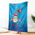 Hawaiian Santa Claus Snorkeling Blanket Kakau and Polynesian Pattern