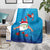 Hawaiian Santa Claus Snorkeling Blanket Kakau and Polynesian Pattern