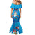 Hawaiian Santa Claus Snorkeling Family Matching Mermaid Dress and Hawaiian Shirt Kakau and Polynesian Pattern