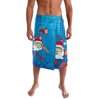 Hawaiian Santa Claus Snorkeling Lavalava Kakau and Polynesian Pattern LT03 Blue - Polynesian Pride