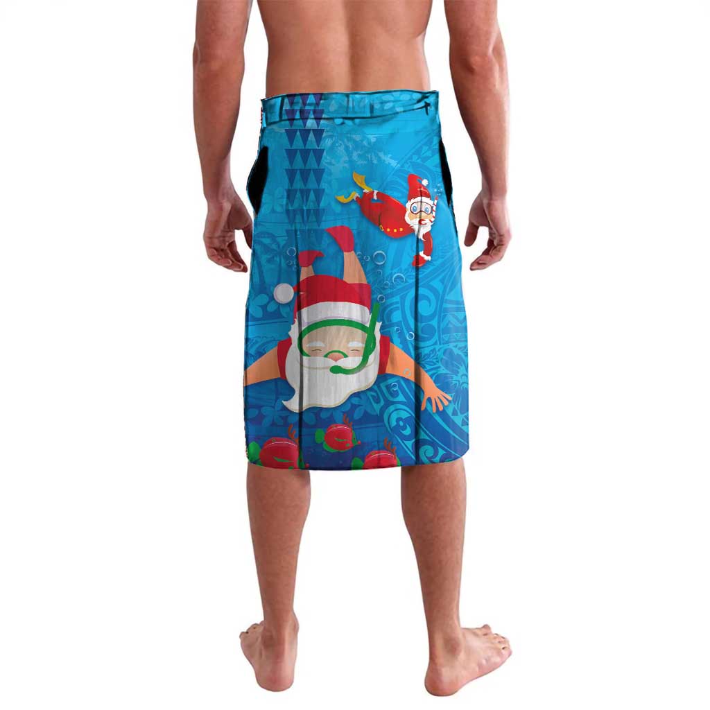 Hawaiian Santa Claus Snorkeling Lavalava Kakau and Polynesian Pattern LT03 - Polynesian Pride