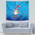 Hawaiian Santa Claus Snorkeling Tapestry Kakau and Polynesian Pattern