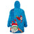 Hawaiian Santa Claus Snorkeling Wearable Blanket Hoodie Kakau and Polynesian Pattern