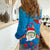 Hawaiian Santa Claus Snorkeling Women Casual Shirt Kakau and Polynesian Pattern