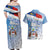 New Zealand Auckland Couples Matching Off Shoulder Maxi Dress and Hawaiian Shirt Auckland's Flag and Coat of Arms - Koru Art Maori Pattern