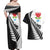 New Zealand Auckland Couples Matching Off Shoulder Maxi Dress and Hawaiian Shirt Auckland's Emblem and Silver Ferns - Maori Art Tattoo