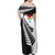 New Zealand Auckland Family Matching Off Shoulder Maxi Dress and Hawaiian Shirt Auckland's Emblem and Silver Ferns - Maori Art Tattoo