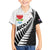 New Zealand Auckland Family Matching Off Shoulder Short Dress and Hawaiian Shirt Auckland's Emblem and Silver Ferns - Maori Art Tattoo