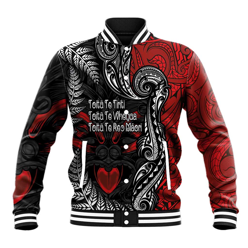 Aotearoa Toitu Te Tiriti Baseball Jacket New Zealand Honour the Treaty - Te Tiriti Is Us LT03 Unisex Red - Polynesian Pride