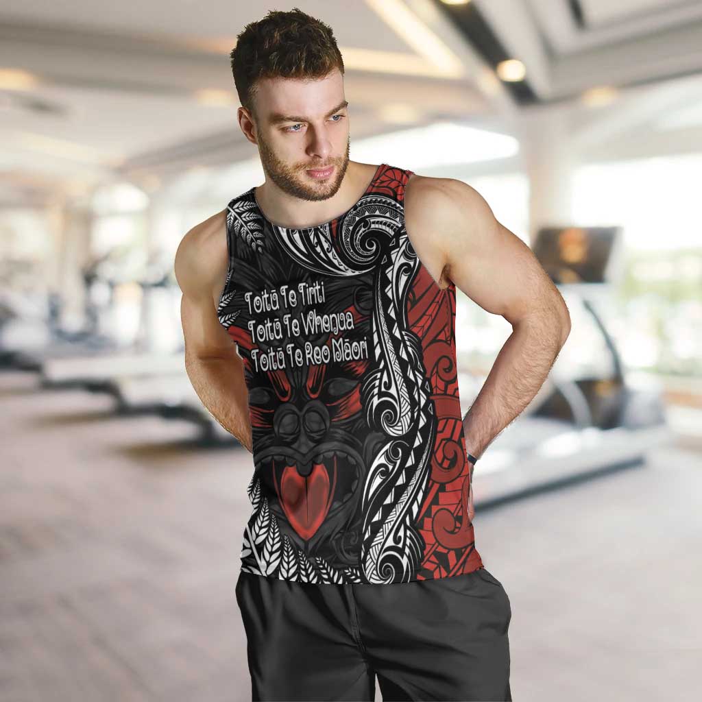 Aotearoa Toitu Te Tiriti Men Tank Top New Zealand Honour the Treaty - Te Tiriti Is Us LT03 Red - Polynesian Pride