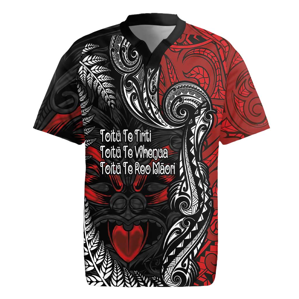 Aotearoa Toitu Te Tiriti Rugby Jersey New Zealand Honour the Treaty - Te Tiriti Is Us LT03 Red - Polynesian Pride