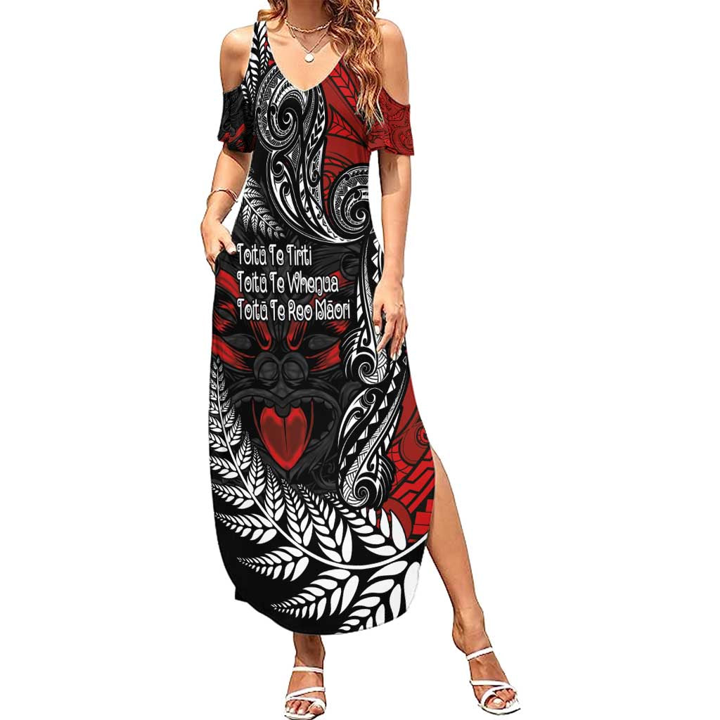 Aotearoa Toitu Te Tiriti Summer Maxi Dress New Zealand Honour the Treaty - Te Tiriti Is Us LT03 Women Red - Polynesian Pride