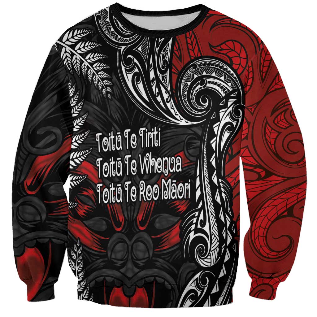 Aotearoa Toitu Te Tiriti Sweatshirt New Zealand Honour the Treaty - Te Tiriti Is Us LT03 Unisex Red - Polynesian Pride