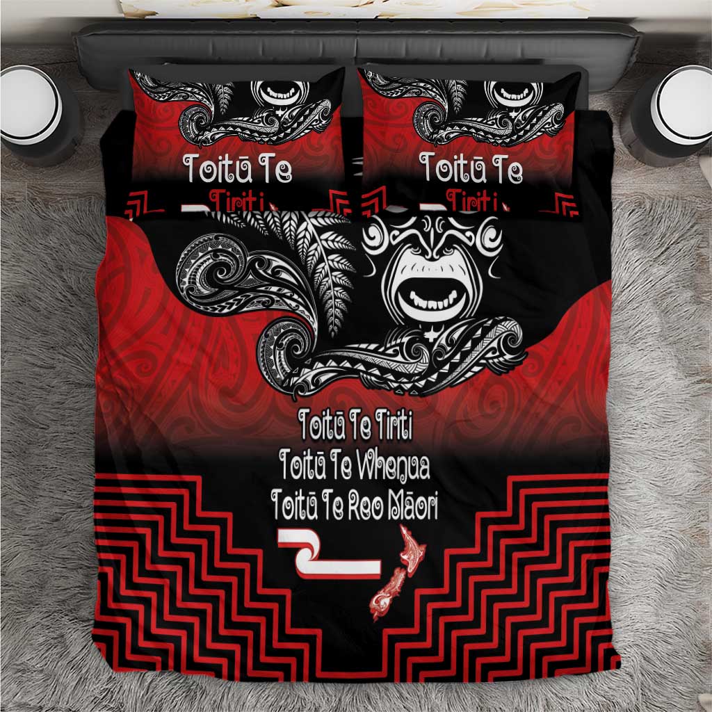 Aotearoa Toitu Te Tiriti Bedding Set New Zealand Honour the Treaty - Fight Together LT03 Red - Polynesian Pride
