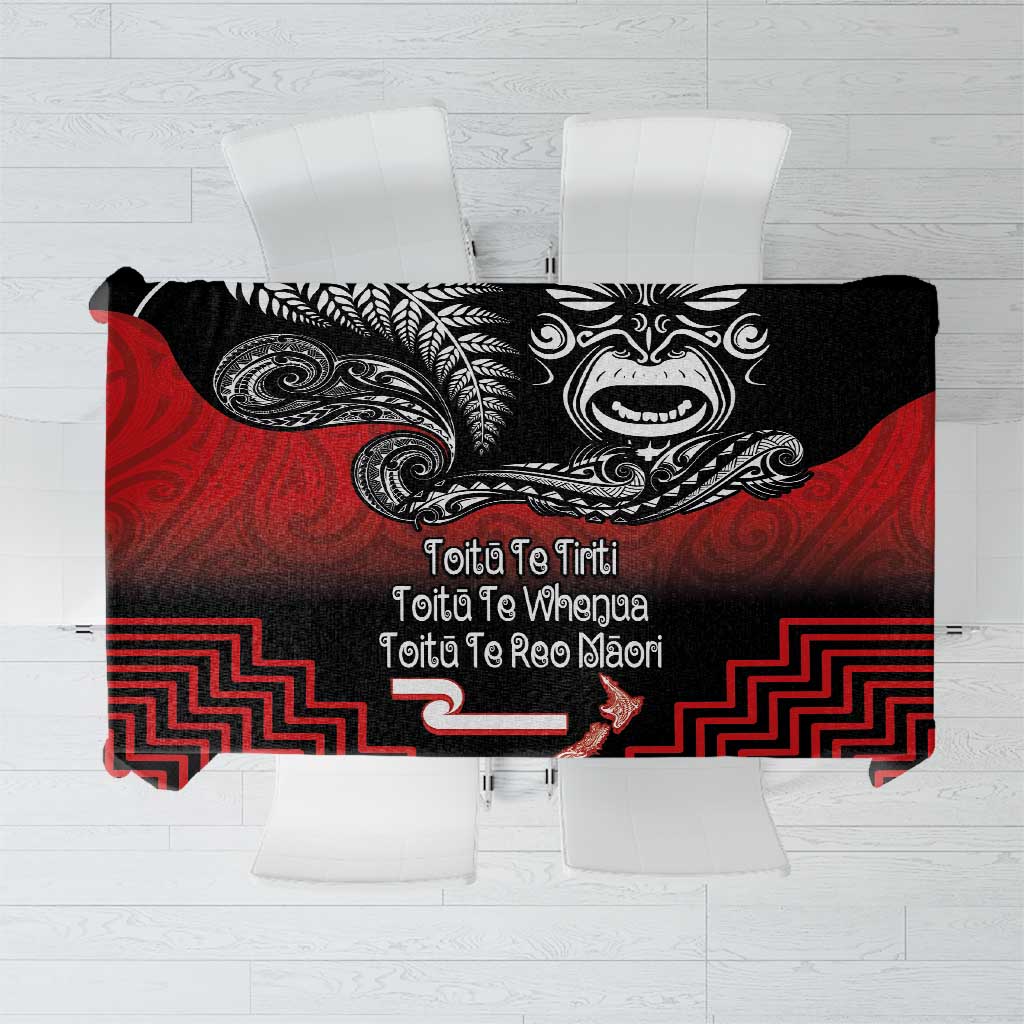 Aotearoa Toitu Te Tiriti Tablecloth New Zealand Honour the Treaty - Fight Together LT03 Red - Polynesian Pride