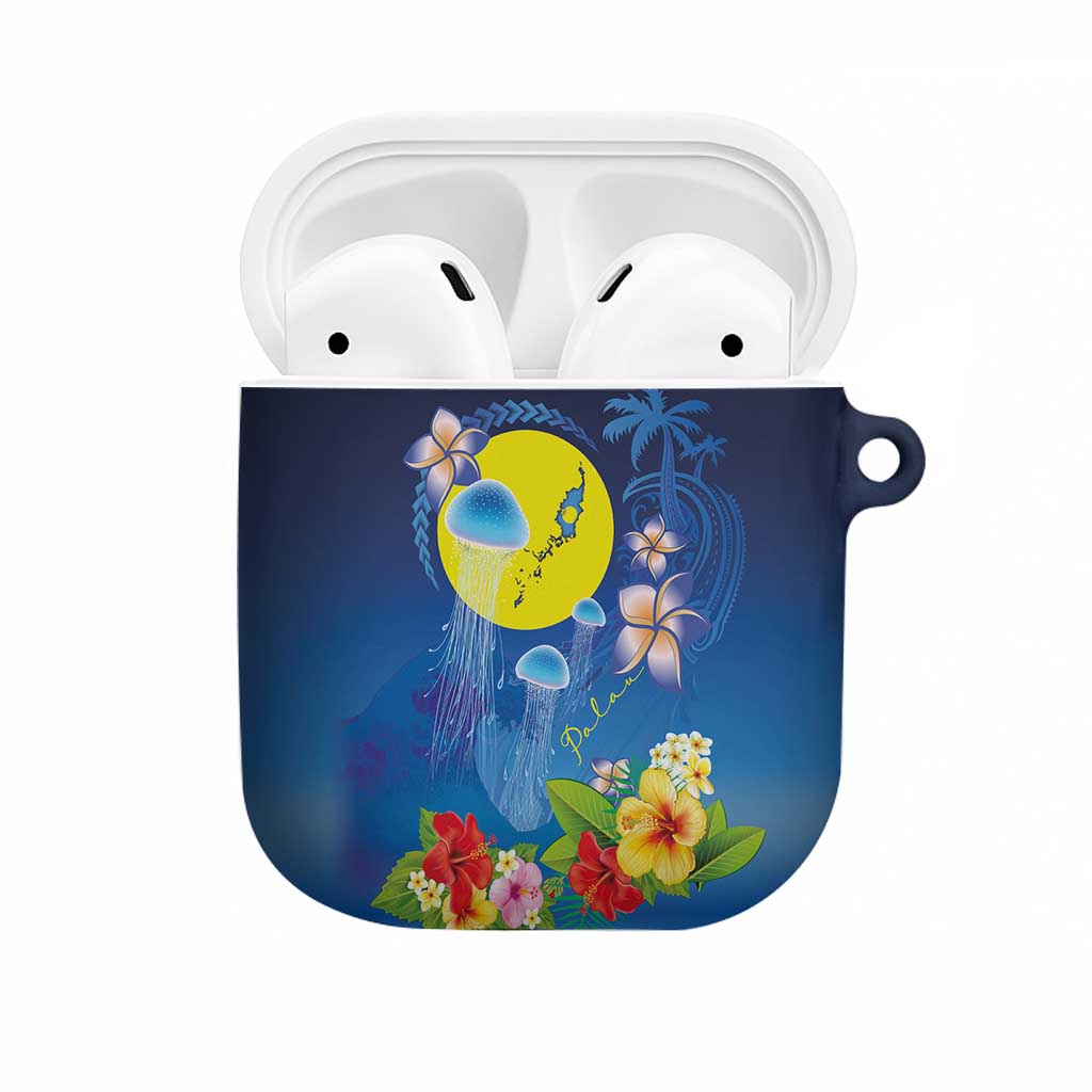 Palau Jellyfish AirPods Case Ocean Heritage Tropical Plants LT03 Blue - Polynesian Pride