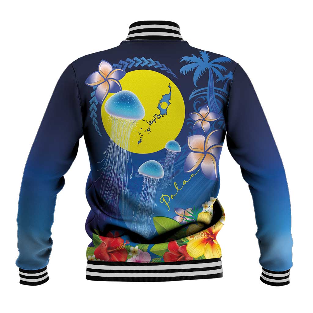 Palau Jellyfish Baseball Jacket Ocean Heritage Tropical Plants LT03 - Polynesian Pride