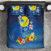 Palau Jellyfish Bedding Set Ocean Heritage Tropical Plants LT03 Blue - Polynesian Pride