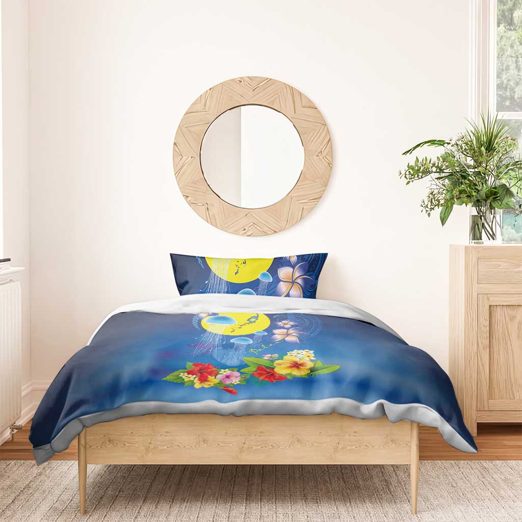 Palau Jellyfish Bedding Set Ocean Heritage Tropical Plants LT03 - Polynesian Pride