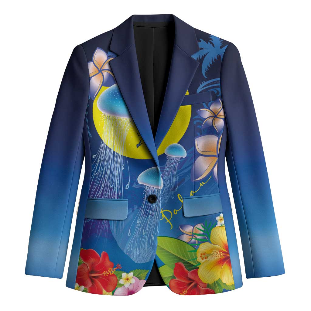 Palau Jellyfish Blazer Ocean Heritage Tropical Plants LT03 Unisex Blue - Polynesian Pride