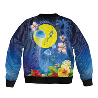 Palau Jellyfish Bomber Jacket Ocean Heritage Tropical Plants LT03 - Polynesian Pride