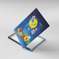 Palau Jellyfish Canvas Wall Art Ocean Heritage Tropical Plants LT03 With Frame Blue - Polynesian Pride
