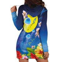 Palau Jellyfish Hoodie Dress Ocean Heritage Tropical Plants LT03 - Polynesian Pride