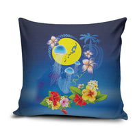 Palau Jellyfish Pillow Cover Ocean Heritage Tropical Plants LT03 Blue - Polynesian Pride