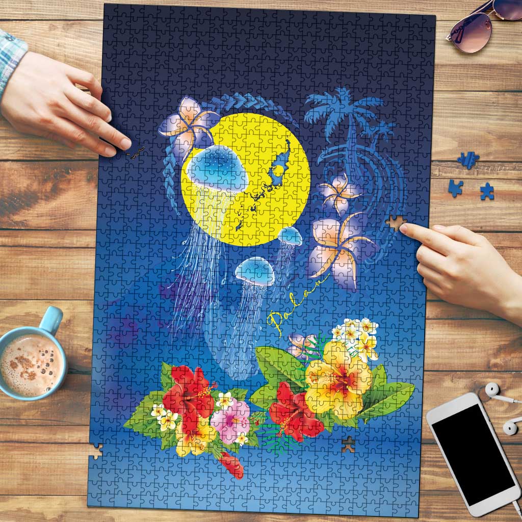 Palau Jellyfish Puzzle Ocean Heritage Tropical Plants LT03 Blue - Polynesian Pride