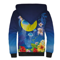 Palau Jellyfish Sherpa Hoodie Ocean Heritage Tropical Plants LT03 - Polynesian Pride